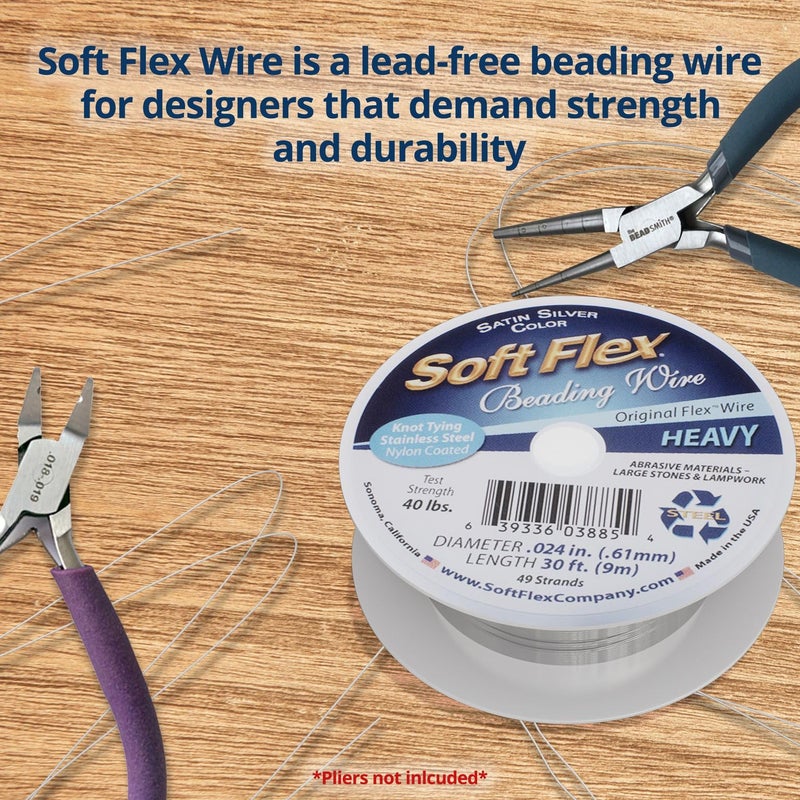 Soft Flex 49 Strand Beading Wire - Heavy 0.24 Diameter - 30 Feet Nylon Design Wire - Image 2